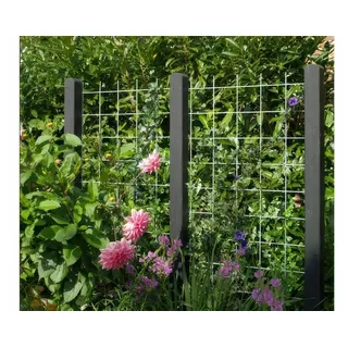 Stahl Rankgitter Blavand 90 x 180 cm - Metallspalier aus feuerverzinktem Stahl, Schwarz – Rankhilfe für Kletterpflanzen – Kletterhilfe für Pflanzen