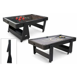 Charlsten Spieltisch Charlsten Multi Airhockeytisch / Billardtisch Schwarz - 2-in-1, (1-tlg)