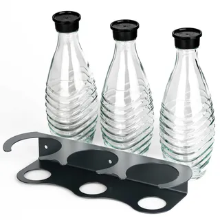 Flaschenhalter passend für SodaStream, Abtropfhalter, Abtropfständer, Abtropfgestell, 3er Abtropfhalter Kompatible mit Sodastream Crystal Flaschen, Metall (Halter für 3 Flaschen)