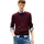 Herren Pullover Essential Cotton mit Rundhalsausschnitt rot deep burgundy S