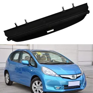BENME Laderaumabdeckung FüR Honda Jazz FIT 2008 2009 2010 2011 2012 2013 Einziehbar Kofferraumabdeckung Cargo Cover Rollo Kofferraum Abdeckung Ablagen Auto ZubehöR Schwarz