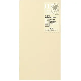 1 x Midori Traveler's Notebook (Refill 017) Monatskalender.