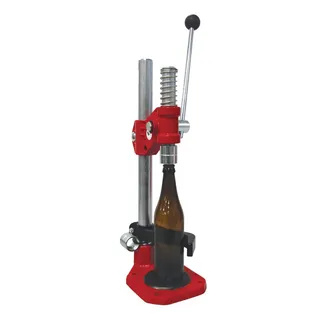 Kronenverkorker "Corona" - robustes Tischmodell, einfaches Verschließen von Flaschen, manuelles Kronkorken-Verschlussgerät, für Kronkorken 26mm & 29mm, inkl. Zubehör