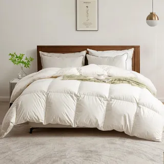 BPC Extra Warm Daunendecke 155x220, Winter Bettdecke | 100 % Bio-Baumwolle | Winterdecke | 10 % Gänsedaunen & 90 % Gänsefedern | OEKO-TEX® & RDS-zertifiziert