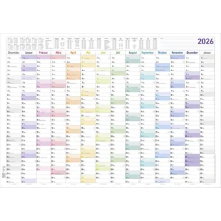 Neumann Alpha Edition - Jahresplaner XL 14 Monate 2026 – Plakatkalender 100×70 cm mit Jahresübersicht, Ferienkalender & Arbeitstagezählung, großer Wandkalender für Büro, Homeoffice & Organisation