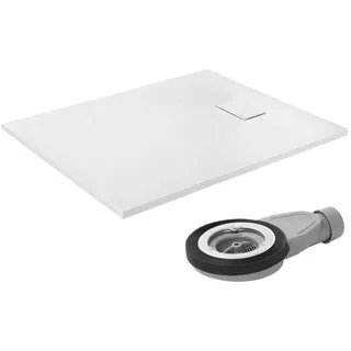luxebath Bodengleiche Duschwanne 120 x 90 cm Kunststoff Weiß