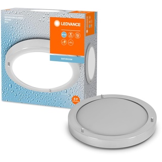 LEDVANCE BATHROOM CLASSIC ROUND Badezimmer-Deckenleuchte 280mm, Chrom, E27-Sockel, kann mit smarter Lampe bestückt werden, hochwertige Verarbeitung, Zylinderform, IP44 Schutzklasse