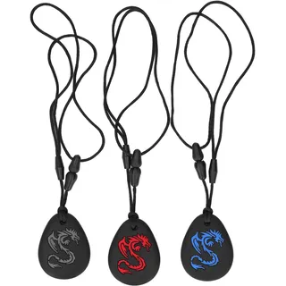 3Pcs Sensory Chew Halskette Silikon Kauspielzeug für und Baby Reduziert das Kauen von Donuts