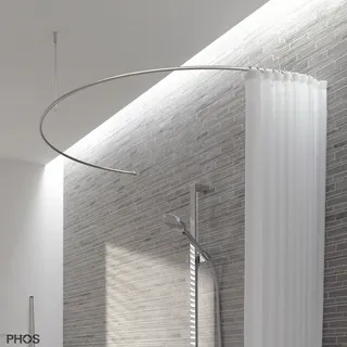 Duschvorhangstange Halbkreis U-Form 140 x 72,5 cm Edelstahl massiv - PHOS Design