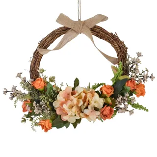 Luckxing Türkranz Deko, Frühlings Künstliche Blumen Girlande Willkommen Türkranz Sommer Frühling Wandkranz Deko Ringe Girlande Frühlingskranz Für Hochzeit Wohnzimmer Hochzeit