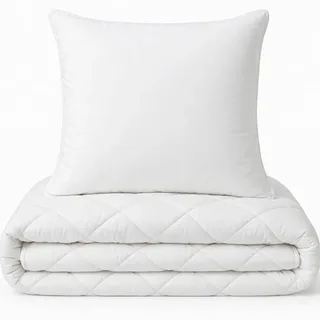 Julido Microfaser Bettenset 2tlg 135x200 Decke + 80x80 Kissen Rhombussteppung Ganzjahr