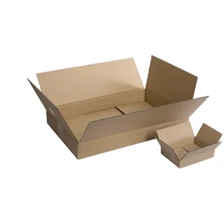 WePack 100 Stück Faltkarton 300x200x80 mm Versandkarton E-commerce Karton 1-Wellig 400G Braun Kartonage Verpackung Postkarton Versandschachtel Paket Päckchen