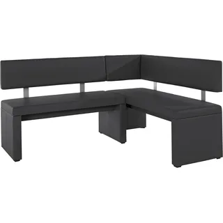 OTTO home Eckbank »Charissa«, in 3 Größen, verschiedene Qualitäten schwarz, B:170cm H:90cm T:140cm, Holzwerkstoff, Massivholz, Sitzbänke, Eckbank,