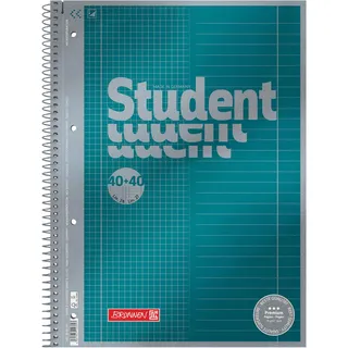 Brunnen Collegeblock Student Duo A4 kariert/liniert Weiß/Petrol