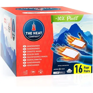 THE HEAT COMPANY Handwärmer - Neu: 30% weniger Plastik - EXTRA WARM: 12 Std. Wärme für die Hände - 16 Paar - luftaktivierte Wärmepads - Taschenheizung gegen kalte Hände