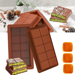 Dubai Schokolade Pistazie, Schokolade Dubai, Schokoladenform Dubai Schokolade, Dubai Chocolate, Chocolate Dubai Schokoladenform Tief, Schokoladenform Silikon (2PC)