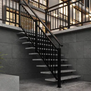 DOLLE Geländerset Acadia 150 cm Aluminium/ Edelstahl/ Stahl schwarz