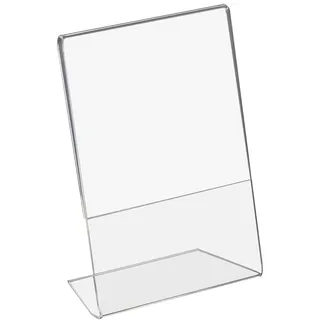 HMF 46952 Acryl Tischaufsteller schräg, DIN A6 Hoch- und Querformat, Glasklar