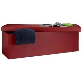 Relaxdays Sitzbank Faltbar Dunkelrot 114 x 40 x 48 cm