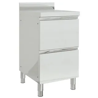 vidaXL Gastro Küchenschrank mit 2 Schubladen Edelstahlschrank Arbeitsschrank Arbeitstisch Schrank Gastronomie Schubladenschrank Edelstahl