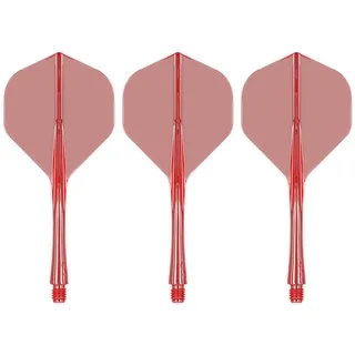Caliburn SUP Moulded Dart Flight and Shaft System | Mehrere Stile | Mehrere Farben (No2 - Medium, Clear Red)
