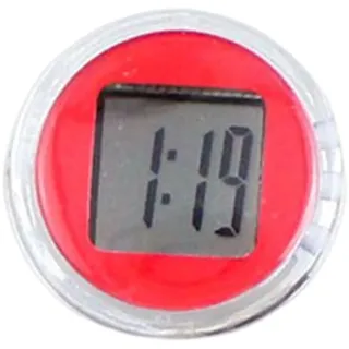 F Fityle Digitaluhr Mini Wasserdicht für Motorrad, Digital Uhr Stick-On, Elektronische Uhr Zum Aufkleben, Motorrad Lenkeruhr Zeitanzeige für Fahrrad Motorrad SUV Verschiedene Modelle, Rot