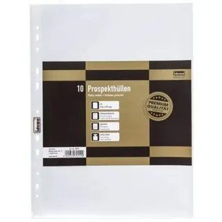 IDENA Prospekthüllen aus Kunststoff glasklar 120μ DIN A4, 10 Stück,