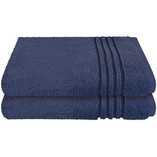 Duschtuch 2 x 70 x 140 cm dunkelblau