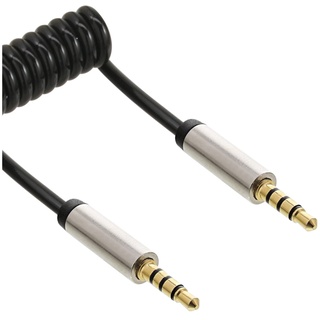 InLine Slim Audio Spiralkabel Klinke 3,5mm ST/ST, 4-polig, Stereo, 2m