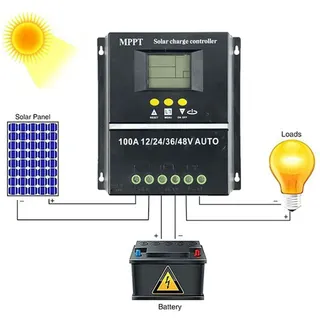 Mppt 100a Solar-laderegler Für 12/24/36/48v Automatische Lithium-säure-batterien In Wohnmobilen, Lcd-display, Zwei Usb-anschlüsse, Intelligentes Reglerzubehör