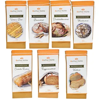 Brotbackmischungen Dorfner Mühle - 14 Brote [7x1kg] Probierset - Handgemacht