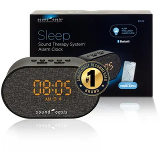 Sound Oasis® Bluetooth® Sleep Sound Therapy System® Wecker – BST-150 Wecker – besser schlafen, Tinnitus verwalten und maskieren, 30 integrierte Sounds, schlaffreundliche Beleuchtung, reisefreundlich