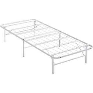 ARQYA Metallbett Klappbett 90x200 cm Letto in Weiss, platzsparendes und langlebiges Faltbett/Gästebett auf Füßen mit Stauraum