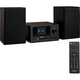 Medion P85003 Micro Audio System Kompaktanlage (Internetradio, DAB+, PLL UKW Radio, Bluetooth, USB Anschluss, AUX, 2x150 W)