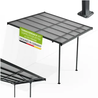 Juskys Terrassendach Borneo 300 x 300 cm anthrazit