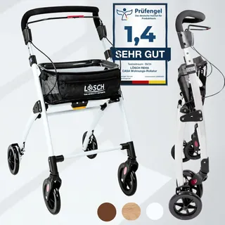 lösch reha Casa Soft Rollator schmal für Wohnung & Innenbereich Weiß