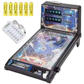 VOIRDA Super Space Flipper-Spielautomat Mit Scorer Elektronische Advanced Pinball Konstruktions Bausatz Arcade-Flipperspiel Mit Flipper-SpielSpielzeug Für Kinder Ab 6 Jahren