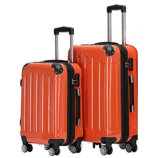 Beibye Trolleyset 2-teilig 65 + 55 cm, 4 Doppel-Rollen, Dehnfalte, div. Farben orange