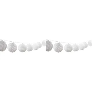 Dehner Lichterkette Lampion Nylon 240 cm Weiß