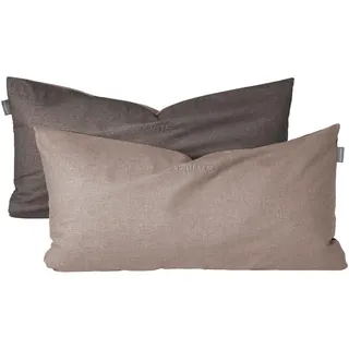 SCHIESSER Kissenbezug Doubleface 40 x 80 cm Taupe-Dunkelgrau