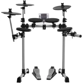 XDrum DD-400 E-Drum Set (Komplettes Schlagzeug, 4 Drum Pads, 3 Cymbal Pads, Sound Modul mit 180 Sounds, 10 Preset Kits, 40 Preset Songs, USB, MIDI)