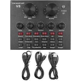 CENPEK V8 Live-Soundkarte, Audio-Mixer, Externe Usb-Soundkarte, Live-Übertragung, Ktv-Soundkarte Für Doppel-Handy Für Live-Ktv-Voice-Chat