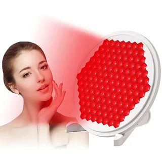 Infrarot Lampen, Rotlichtlampe Mit Ständer und Brille, Tragbares 660nm Nah Rotlichtlampe, 127 LEDs Rotes Licht-Lampe Rotlicht Panel für Gesicht, Muskel, Rücken