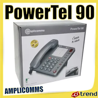 Amplicomms PowerTel 90 Großtasten Telefon Festnetztelefon LED SOS 40dB 90dB Ton