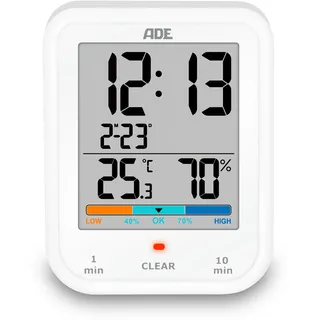 ADE Digitale Badezimmeruhr mit Hygrometer und Thermometer | weiß
