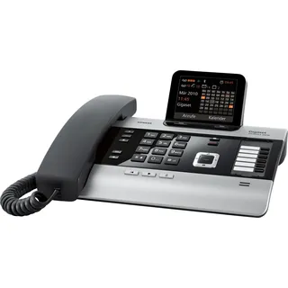 Gigaset DX600A ISDN-/DECT Telefon (mit 3 Anrufbeantwortern - Schnurtelefon mit großem Display) titanium