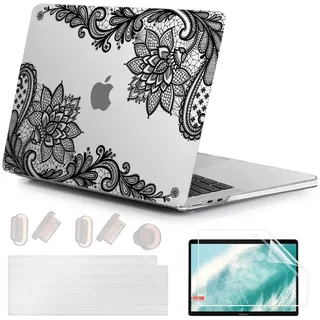 MUSHUI 4 in 1 Hülle für MacBook Air 13,6 Zoll M2 A2681 M3 A3113 mit Touch ID, 2022 2024 Freisetzung, Flexibel Plastik Hartschale Snap Case & Tastaturschutz & Displayschutz für Mac Air M2 M3, X81-11