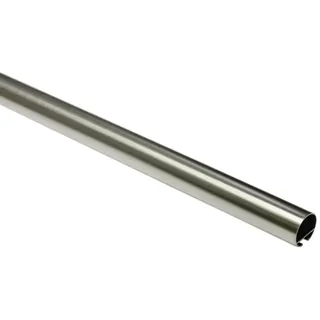 GARDINIA Gardinenstange mit Innenlauf I Ø 25 mm 160 cm Edelstahl-Optik