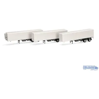modellbau schwarz drei undekorierte Kofferauflieger 87MBS026512