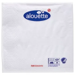 Alouette Servietten weiß 3-lagig 25,0 x 25,0 cm, 20 St.
